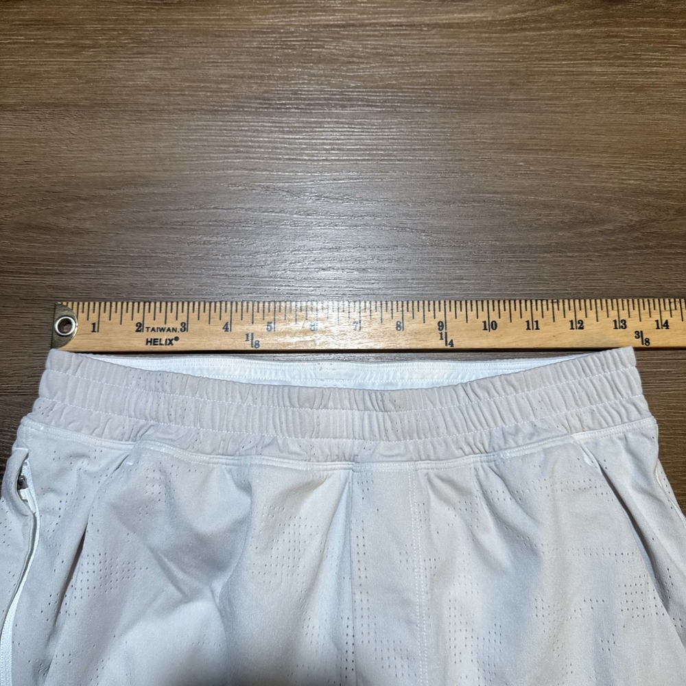 Lululemon Mens SMALL Pace Breaker LINED Short 7" Jacquard Perforated BONE White‎ - Picture 11 of 12